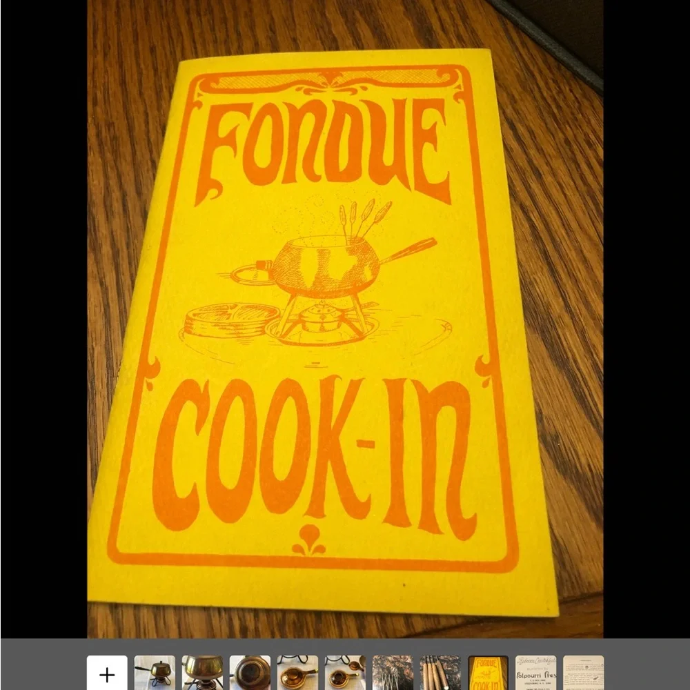 Vintage Copper Fondue Pot Made in Japan Skewers Cookbook The Complete Set